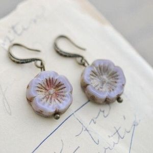 Lilac Antique Flower Earrings